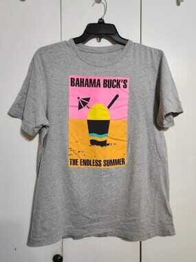 Bahama Buck’s Endless Summer Gray Graphic Tee Shirt Size Large